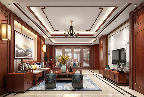 峡江小清新格调的现代简约别墅中式设计装修效果图